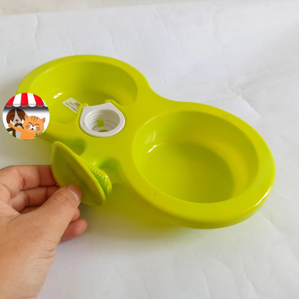 Pet Bowl Double Gantung Kandang Jepit Tempat Makan Minum Anjing Kucing