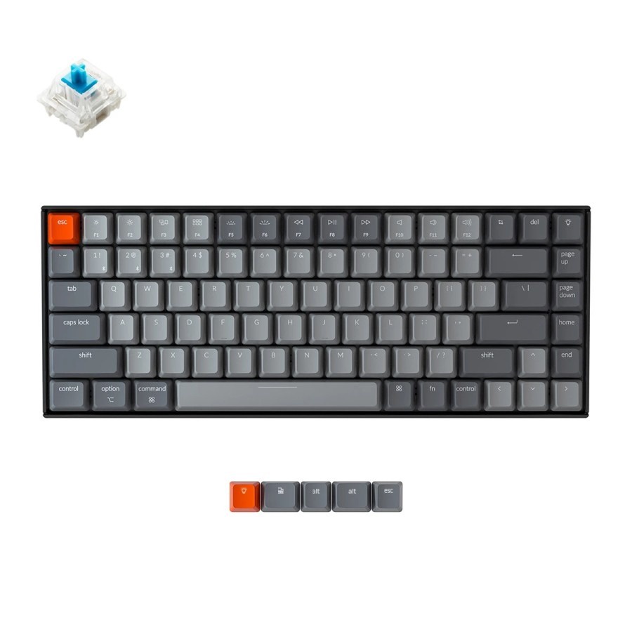 Keychron K2 ver 2 Hot-Swappable RGB Backlight PLASTIC Dark Grey Keycap