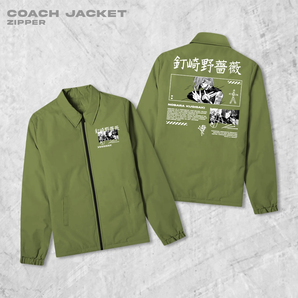 HIPNOP Nobara Coach Zipper Jaket Polos Pria Jaket Parasut Unisex