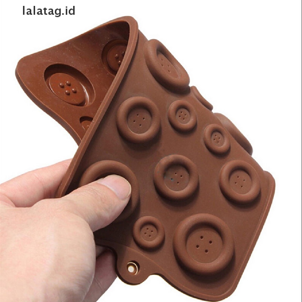 [lalatag] 1x Cetakan Fondant Coklat Berbentuk Kancing DIY Cetakan Silikon Mold Alat Dekor Kue [ID]