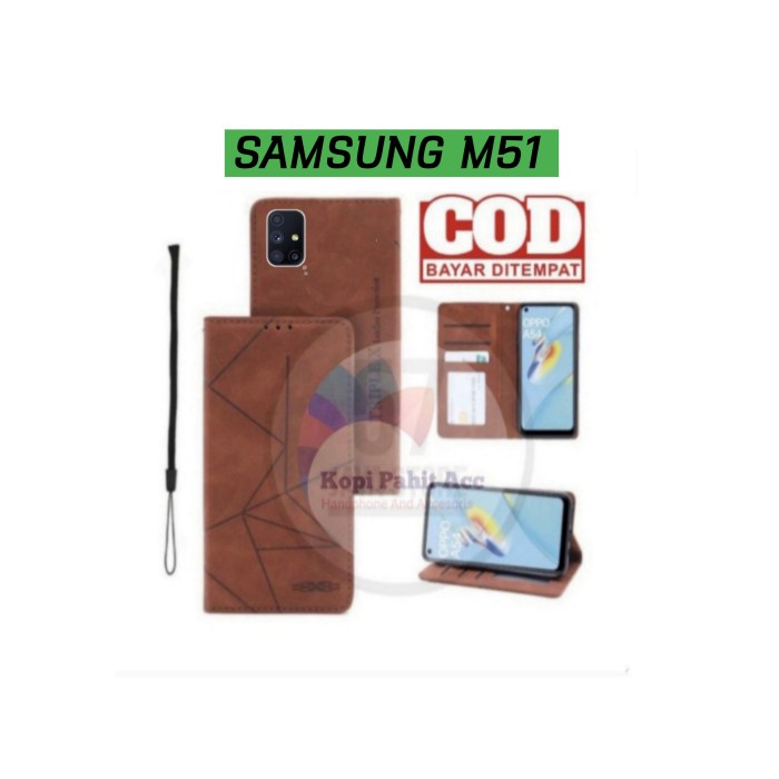 Flip Case Wallet Samsung Galaxy M51 Case Cover Leather Sarung Kulit