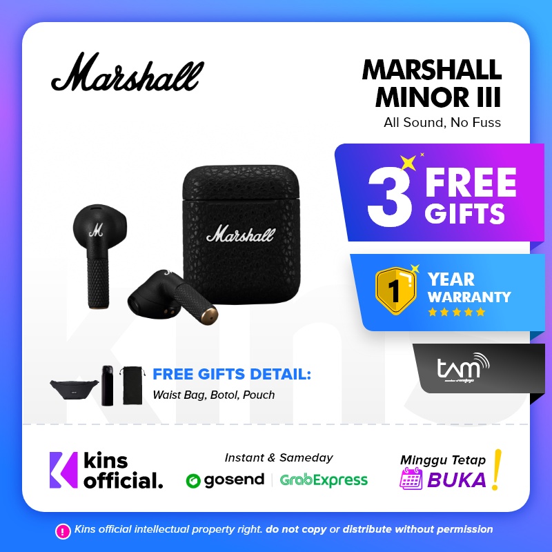 Marshall Minor III / Marshall Minor 3 True Wireless Earphones Garansi Resmi
