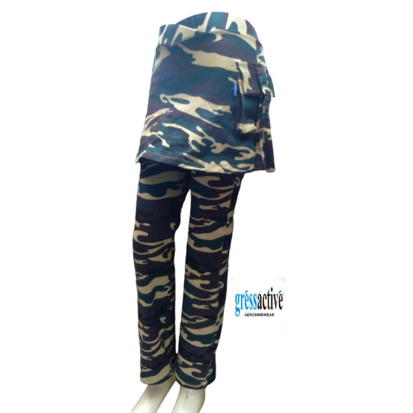 Celana Panjang Rok Kantong Loreng/Celana army kantong/Celana Training wanita/Celana panjang senam Ar