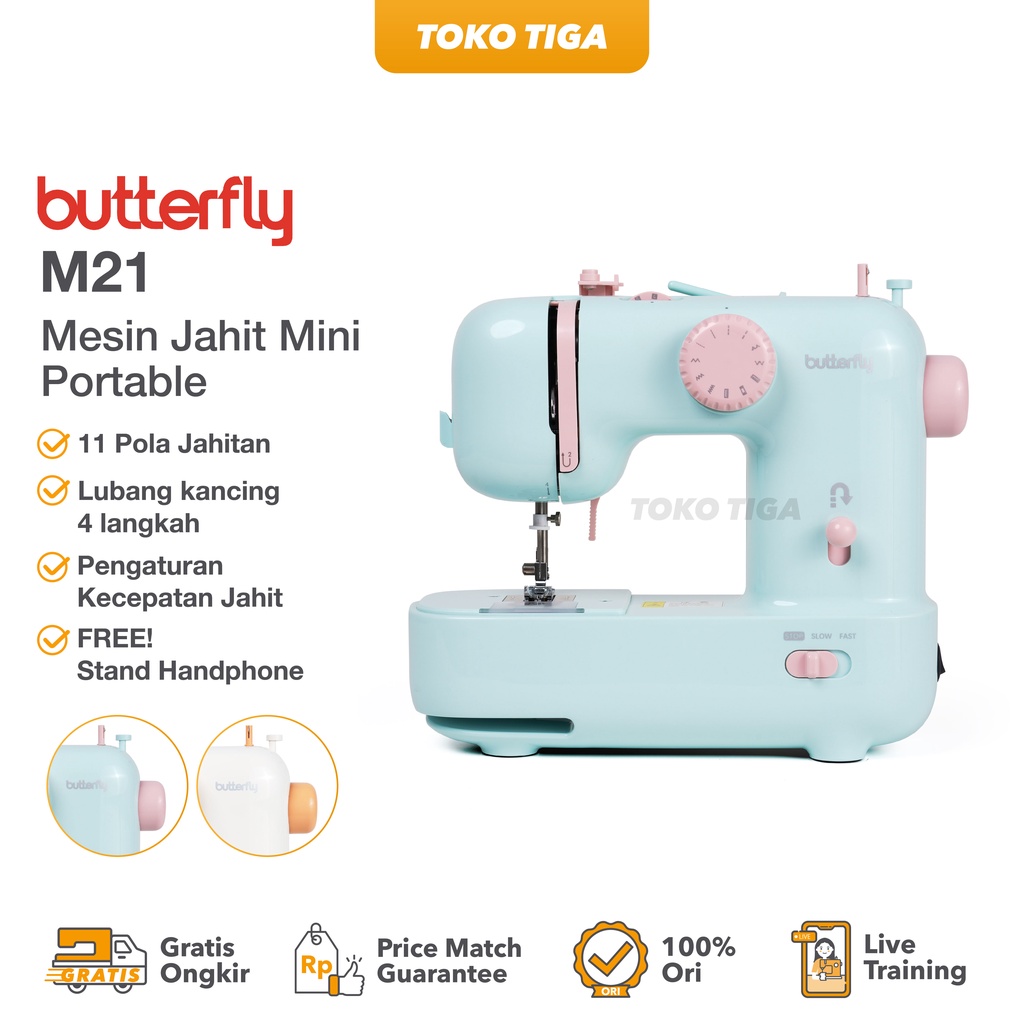 Mesin Jahit Mini BUTTERFLY M21 / M-21 Portable Multifungsi