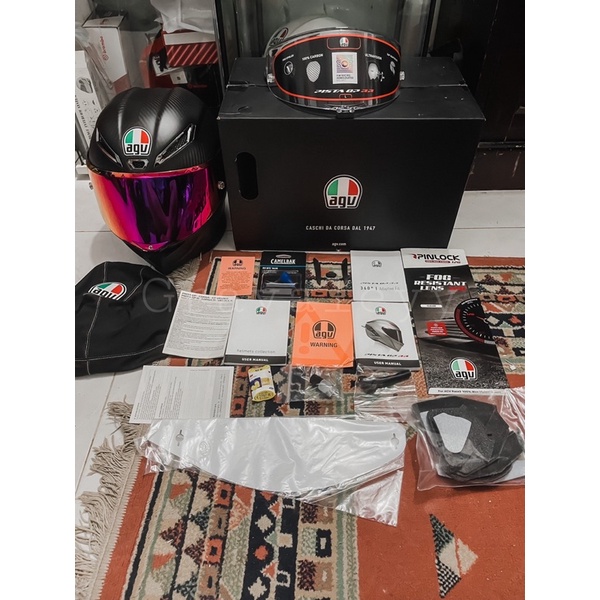 AGV PISTA GPRR CARBON MATT INCLUDE VISOR IRIDIUM RED SPECIALE