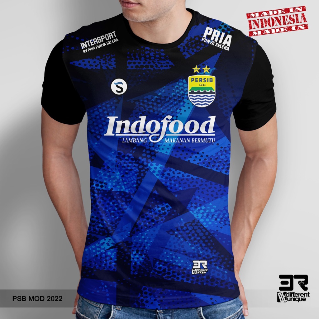 [ COD ] KAOS PRINTING GAMBAR TEAM SEPAKBOLA PERSIB BANDUNG MOD 2022 - BAJU SEPAK BOLA INDONESIA DIST