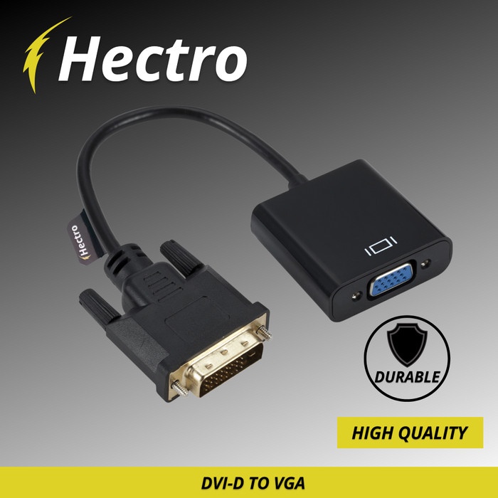 HECTRO DVI-D 24+1 To VGA HDTV Converter Monitor Cable DVI to VGA Aktif