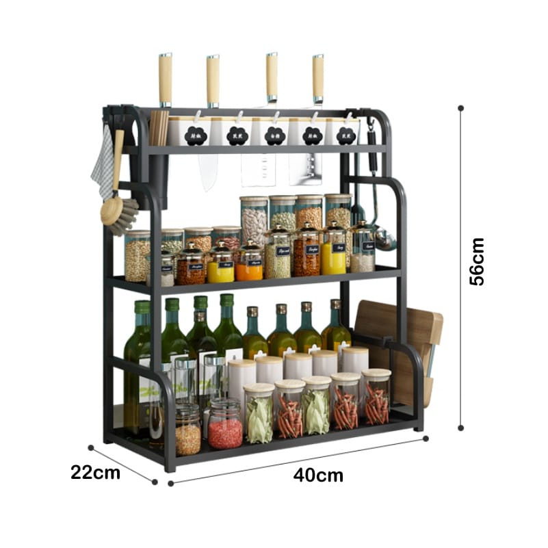 COD Tempat Bumbu Rak Bumbu Dapur Stainless Steel Penyimpanan Bumbu Rak Dapur Stainless 3/2 Susun