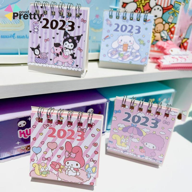 Kalender Meja Mini 2023  Lucu Vertikal  Anjing Kuromi Cinnamoroll  Kalender Kecil - PD