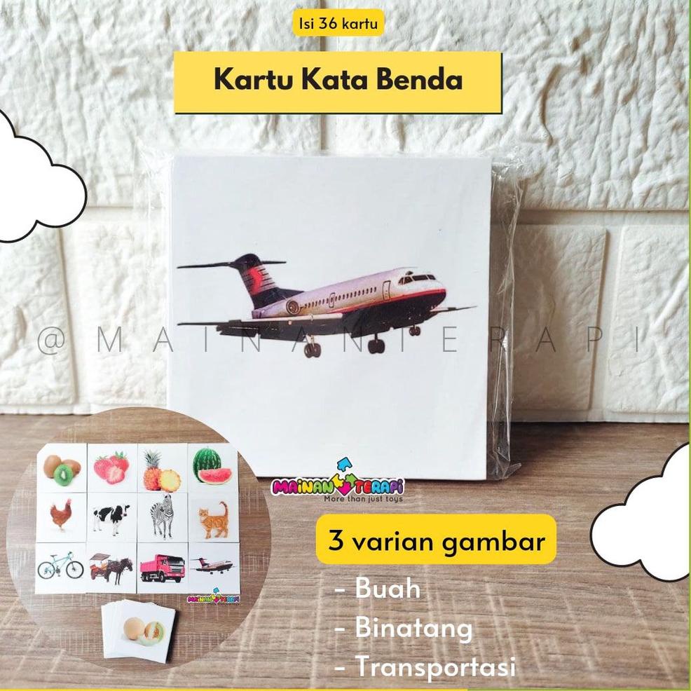 Mainan Terapi Kartu Kata Benda Terapi Wicara [SGH.27Ja23ᵟ]