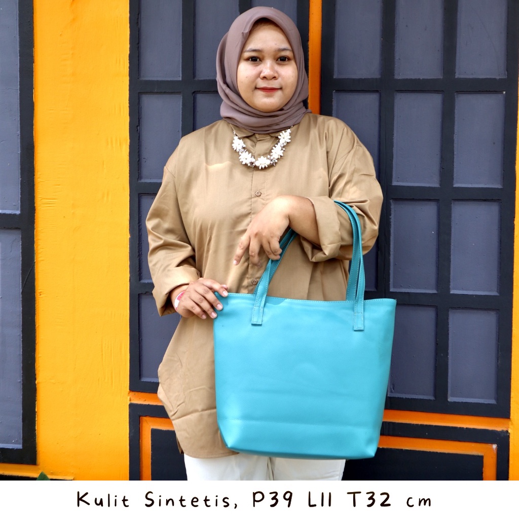 Tas handbag / Totebag kulit sintetis / bahu bucket lokal bahan sintetic leather kapasitas besar unutuk wanita