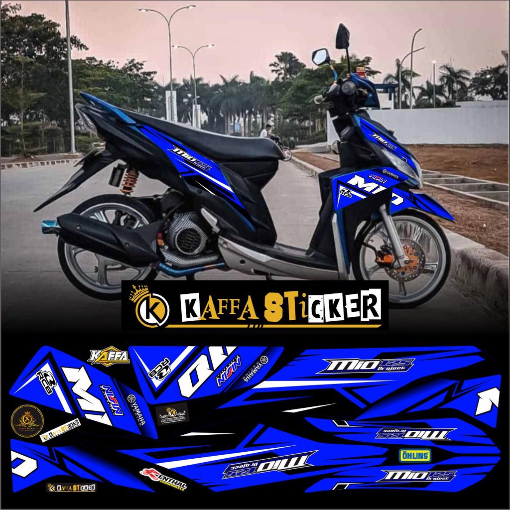 Stiker Mio M3/Z Decal Striping Mio M3/Z Premium Racing Polet Biru Stiker Racing
