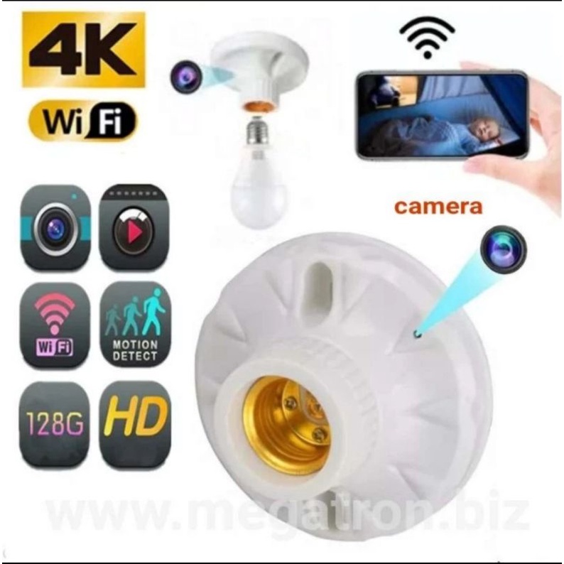 Wifi Spy Camera model Fitting Lampu - Live lewat HP jarak jaiuh