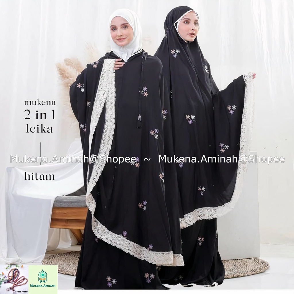 MUKENA DEWASA LEIKA 2 IN 1, MUKENA TRAVEL SUPER PREMIUM