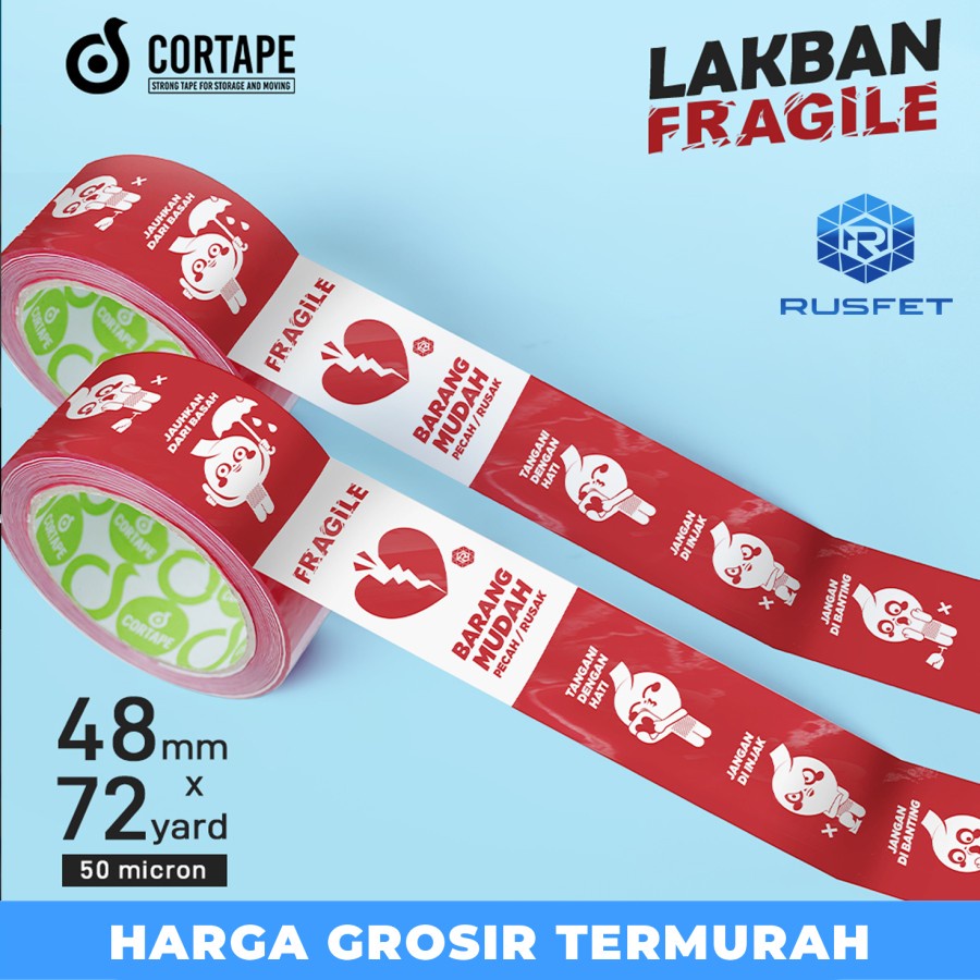 

Lakban Fragile Mascot 48mm x 72yard Satuan Termurah