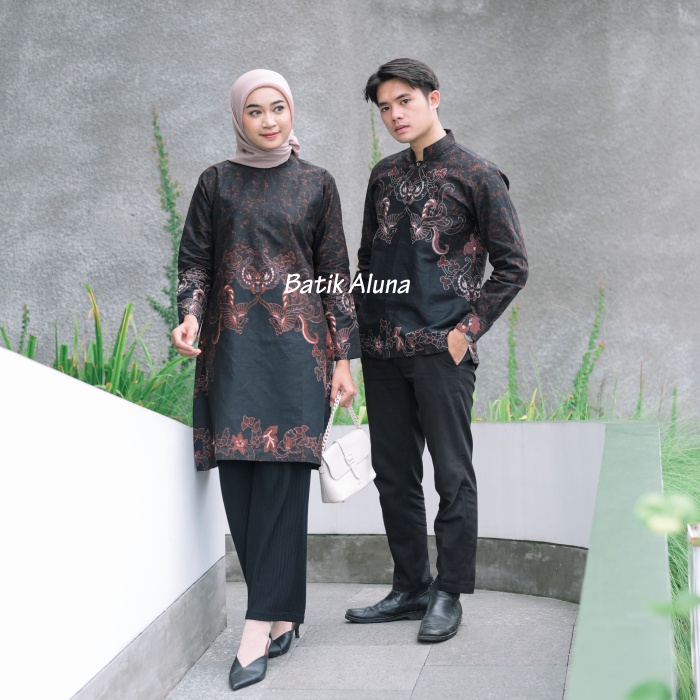 Batik Couple Pasangan Modern Original Lapis Furing - Lapis Trikot Batik Kerja Kantor Kondangan Size S M L XL XXL XXXL 010