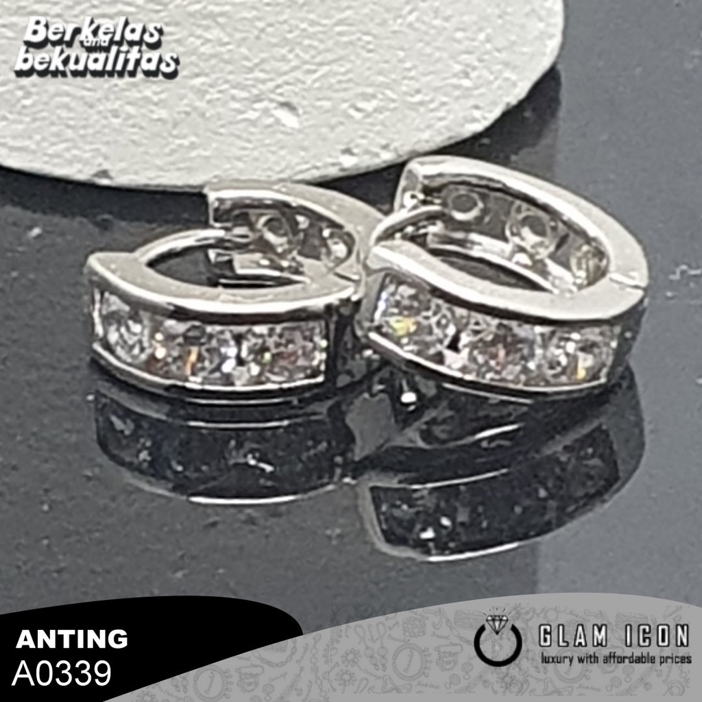 Anting Clip Mata Deret segaris simpel A0339