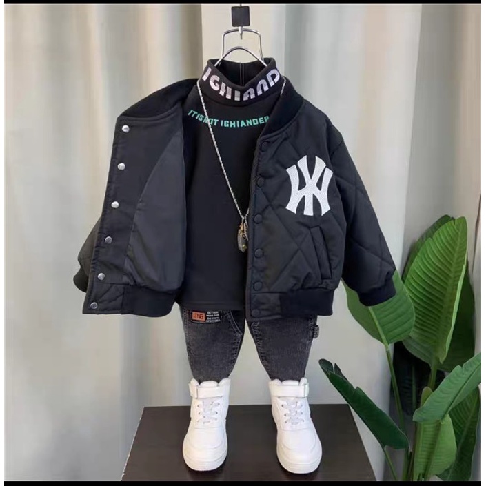 Jaket Anak Laki laki baseball NY New York Jacket varsity baseball branded bahan adem