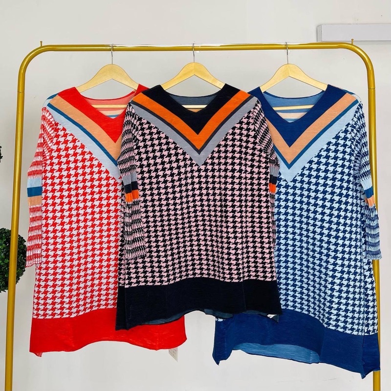 Dress Plisket Naik Turun Motif Import Bangkok