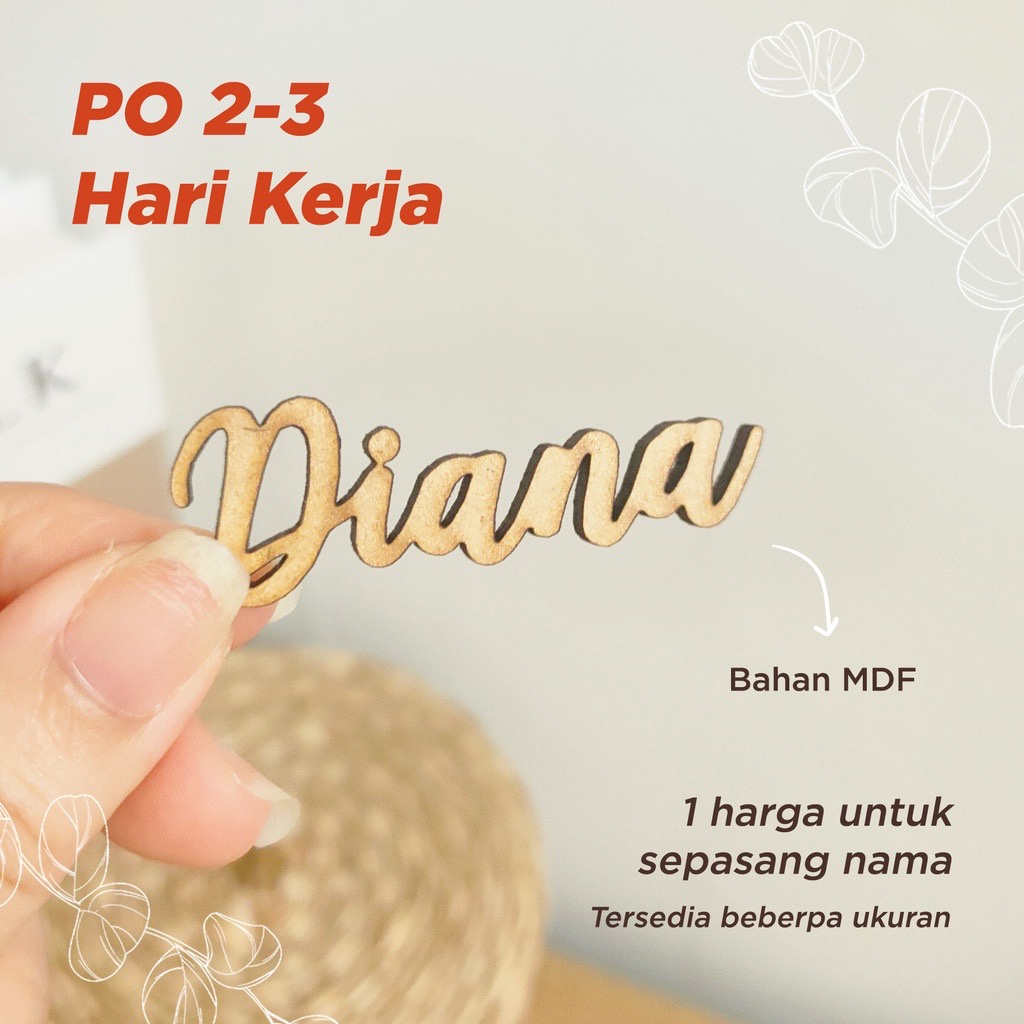 Nama Kayu Custom /Nama Laser Cuttinng /ukiran nama scarbook, mahar