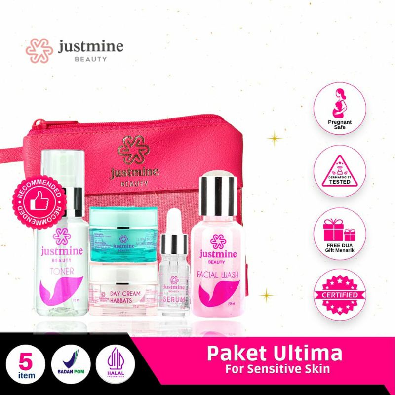CREAM JUSTMINE BEAUTY 1 PAKET FREE MASKER WAJAH BIOAQUA