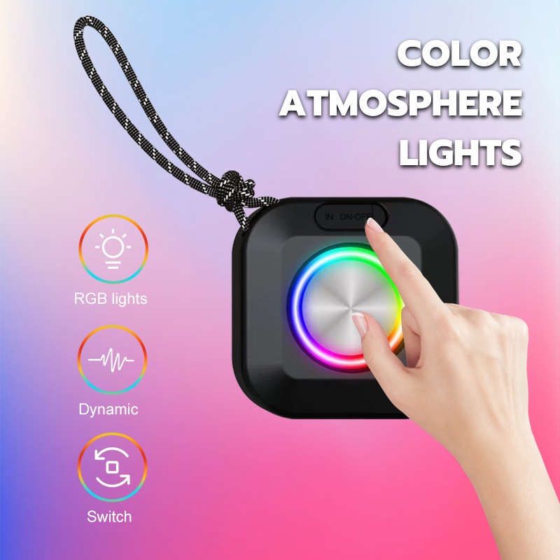 【COD】Jovitech Speaker Bluetooth MMS-68 V5.0 RGB lights Mini Speaker Portable With Lanyard Bluetooth Speaker - S29