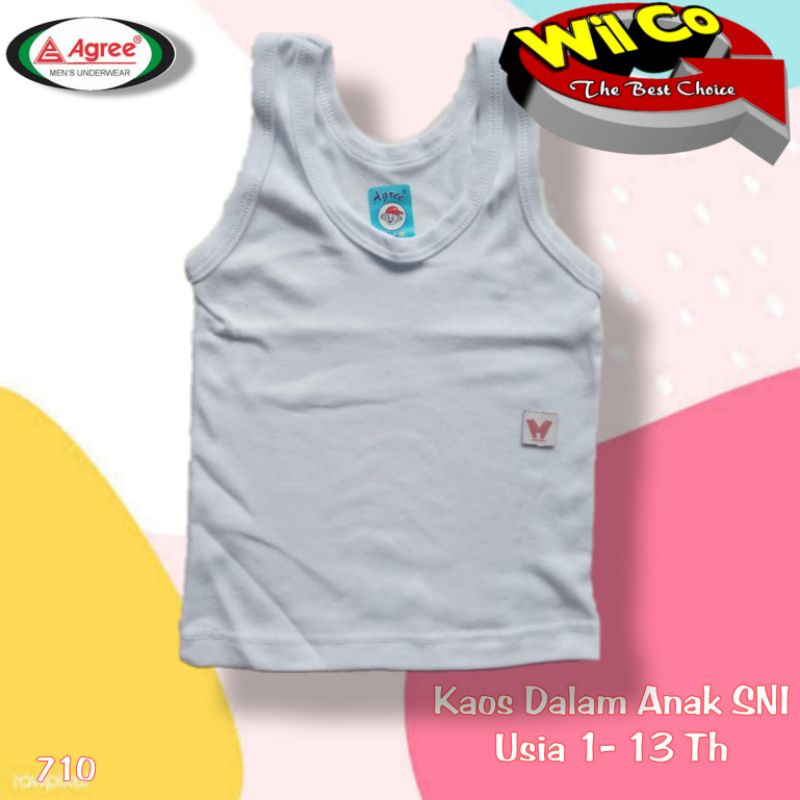 K710 - (Harga Per 1 Potong) SINGLET KAOS DALAM ANAK COWOK PAKAIAN DALAM ANAK AGREE USIA 1 -13 Thn