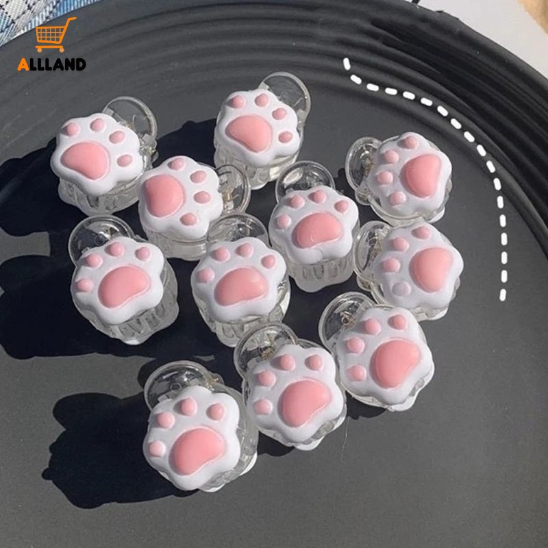 Cute Pink Cat Claw Resin Hair Claw/Cakar Kucing Kecil Klip Rambut Poni Samping Non-Slip/Wanita Perempuan Hiasan Kepala Manis