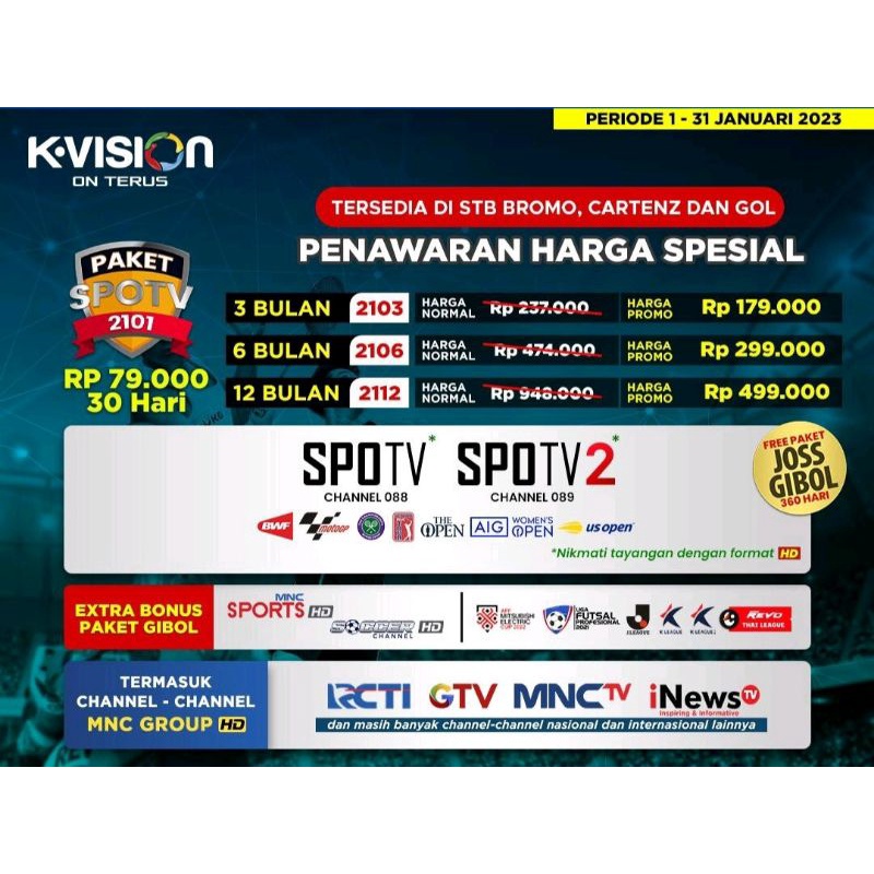 Paket Spotv Kvision 30 Hari