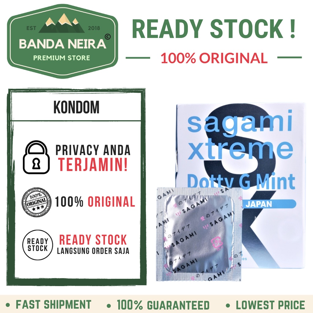 SAGAMI Xtreme Dotty G Mint Condom / Kondom Sensasi Dingin & Berpelumas