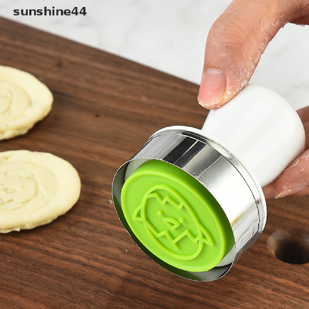 Sunshine 6PCS/Set Kartun Cookies Stamps Cetakan Cookies Plunger Cutter Fondant Dekorasi Kue.