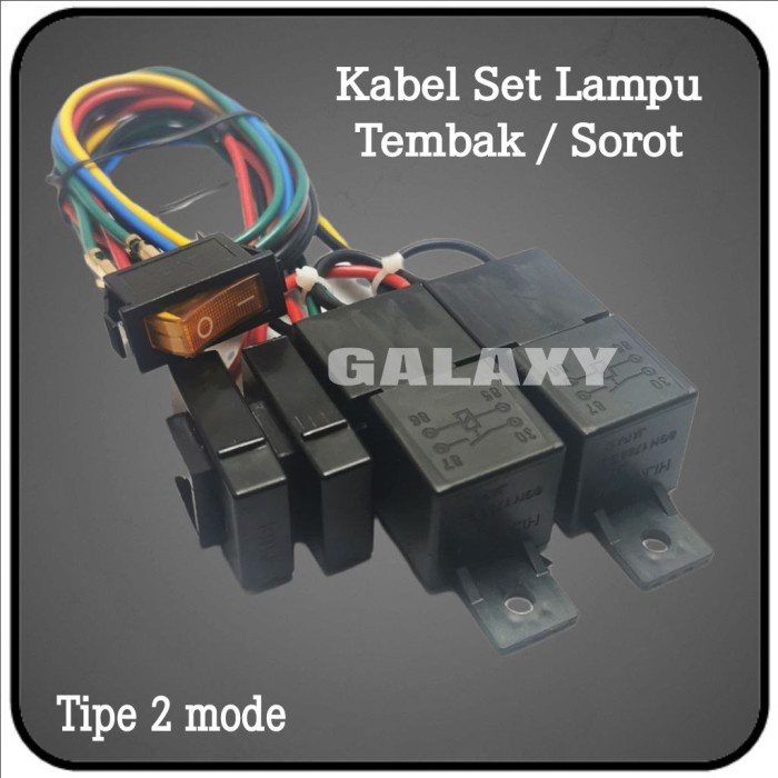 Kabel Set Relay Lampu Tembak / Sorot / Led / Tambahan 2 Mode