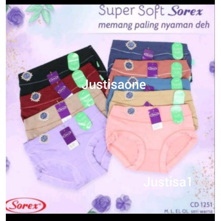 CD Wanita Sorex 1251 Basic Super Soft Celana Dalam Wanita Dewasa Sempak Wanita Ukuran M L XL XXL