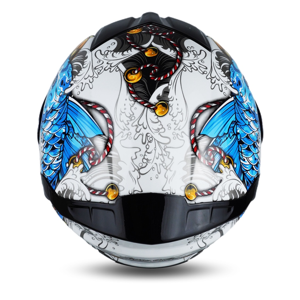 Rsix Helm Half Face Motif series KOI black SNI