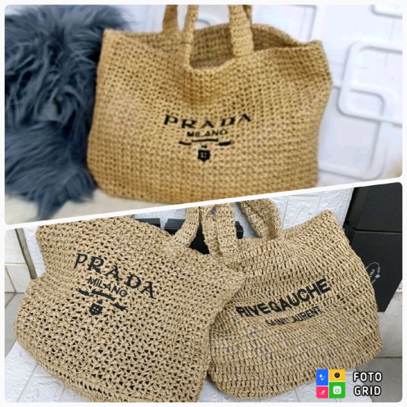 tas fashion pr ada rajut tote