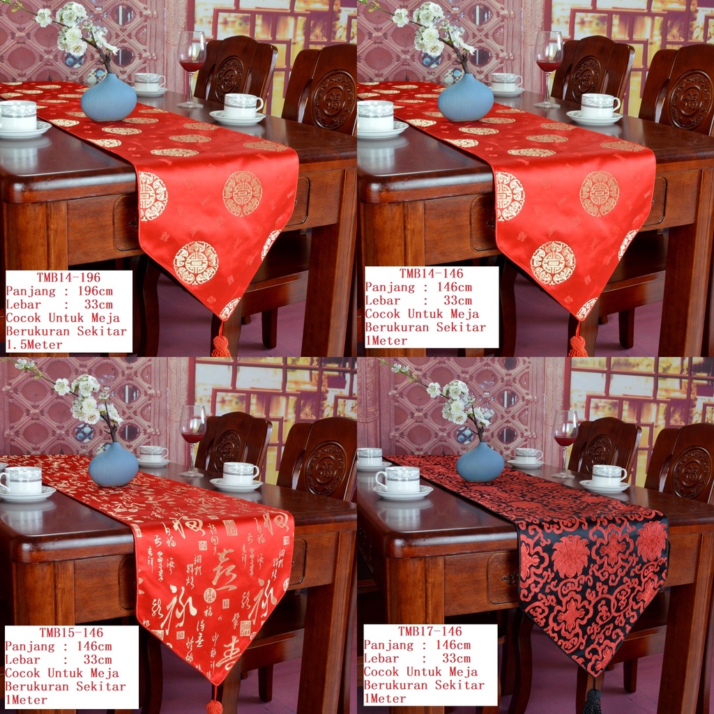 Jual Taplak Meja Table Runner PREMIUM tema Imlek 2023 Kelinci Sincia