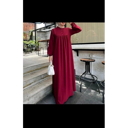 MIDI DRESS AIRFLOW CRINCLE POLOS/BUSUI FRIENDLY