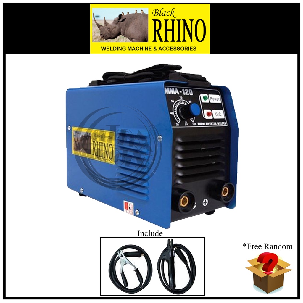 RHINO Mesin Las / Travo Las Listrik Inverter MMA 120A 450Watt 900Watt Biru Original