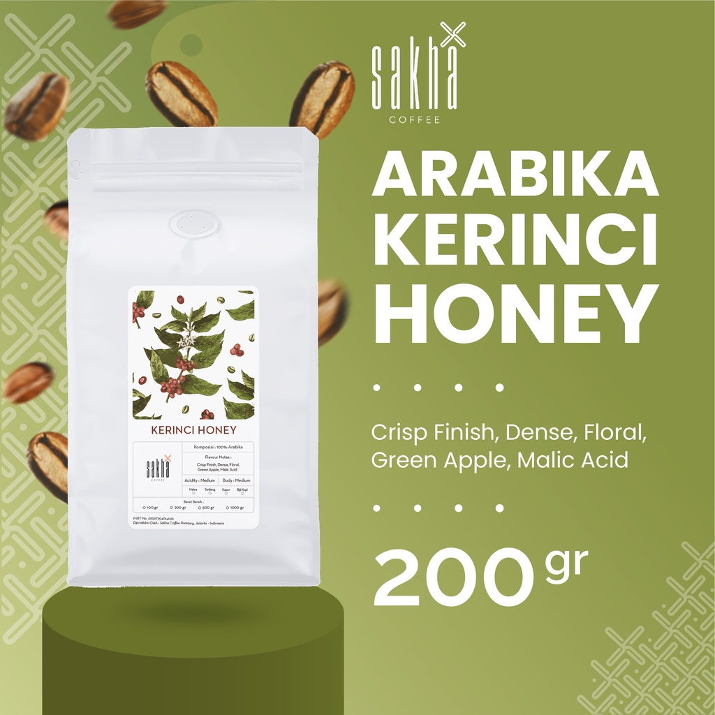 Kopi Arabika Kerinci Honey Arabica Specialty Coffee Roast Beans 200gr