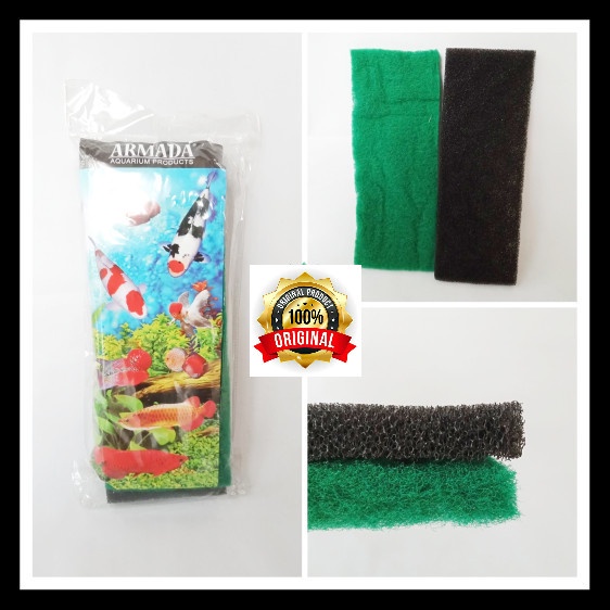 Kapas GREEN WALL Busa Filter 2 Lapis bio foam Aquarium Kolam Aquascape