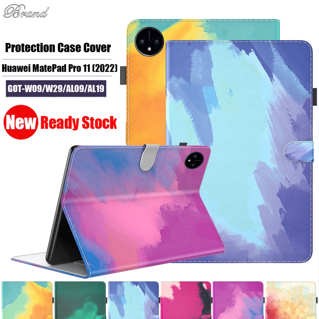 Untuk Huawei MatePad Pro11 (2022) GOT-W09 GOT-W29 GOT-AL09 GOT-AL19 Kualitas Tinggi Tablet Perlindungan Case Fashion Cat Air Kulit PU Casing Flip Dompet Slot Kartu Stand Cover