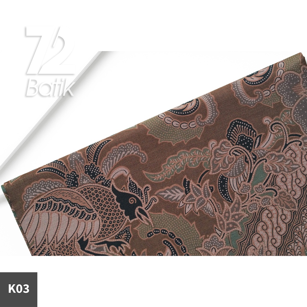 KAIN BATIK PREMIUM Bahan Katun Motif Burung Ekor Panjang Coklat 722692 Cap 72 Jarik Jarit Samping Kebat Panjang Batik Katun Modern Premium Bahan Seragam Batik Pernikahan Kantor Keluarga Murah Kamen Jadi Batik Bali Lembaran