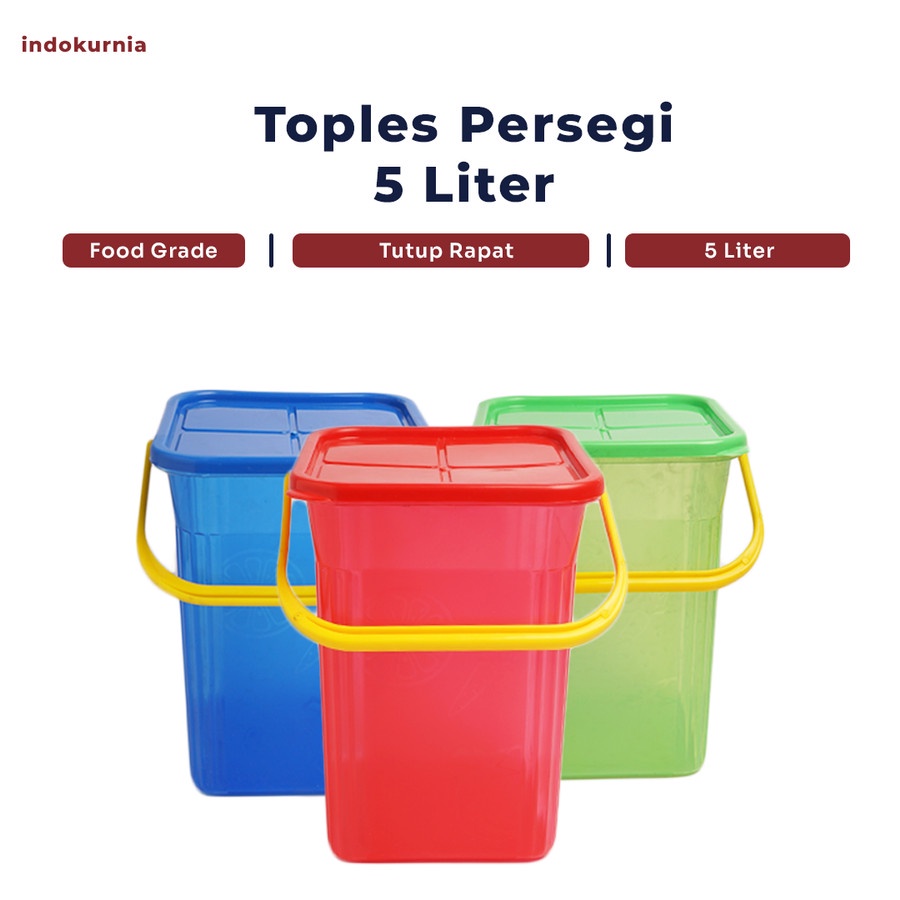 IK - Toples Snack Luxen Eiffel 5 Liter Persegi Food Box KUE LEBARAN