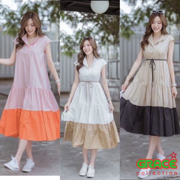 BABYDOLL DRESS RAMPLE RISA | MAXI DRESS BABYDOLL WANITA KEKINIAN | DRESS BABYDOLL MODIS JR05