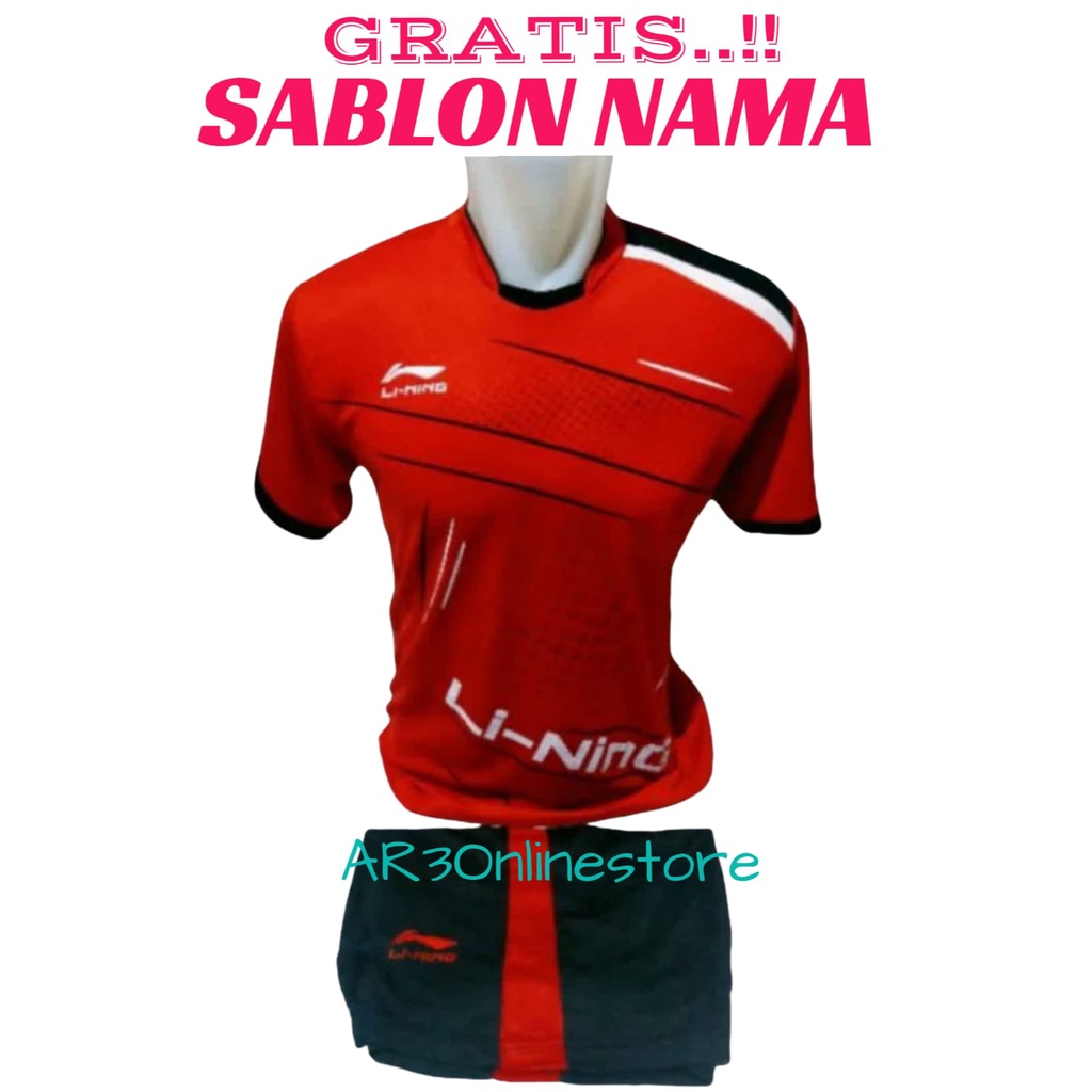 ( FREE SABLON NAMA ) Baju olahraga pria/wanita dewasa kaos badminton bulutangkis tenis voli bola futsal motif terbaru