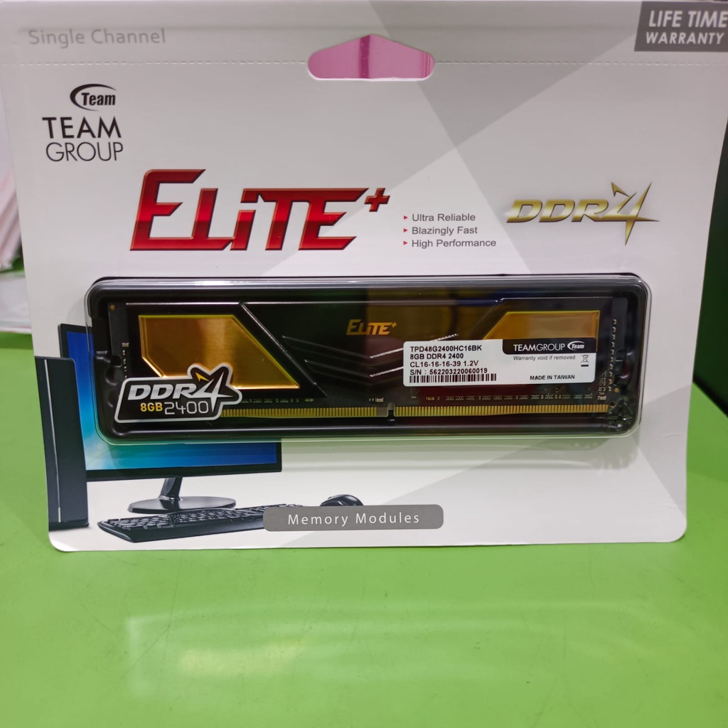 Team Elite LONG-DIMM 8GB DDR4 2400Mhz / Memory Komputer 8GB DDR4 PC-2400