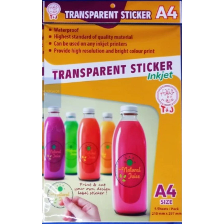 

Tom & Jerry Label Transparent Sticker INKJET SERIES UK.A4 [ 1 Pad ]