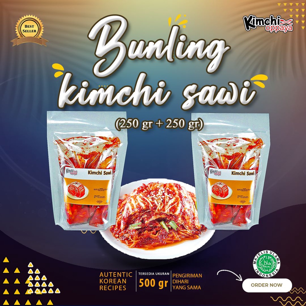 

Bundling 2 Pack - Kimchi Sawi Fresh 250gr Halal Makanan Korea Asli Kimch Sawi Authentic