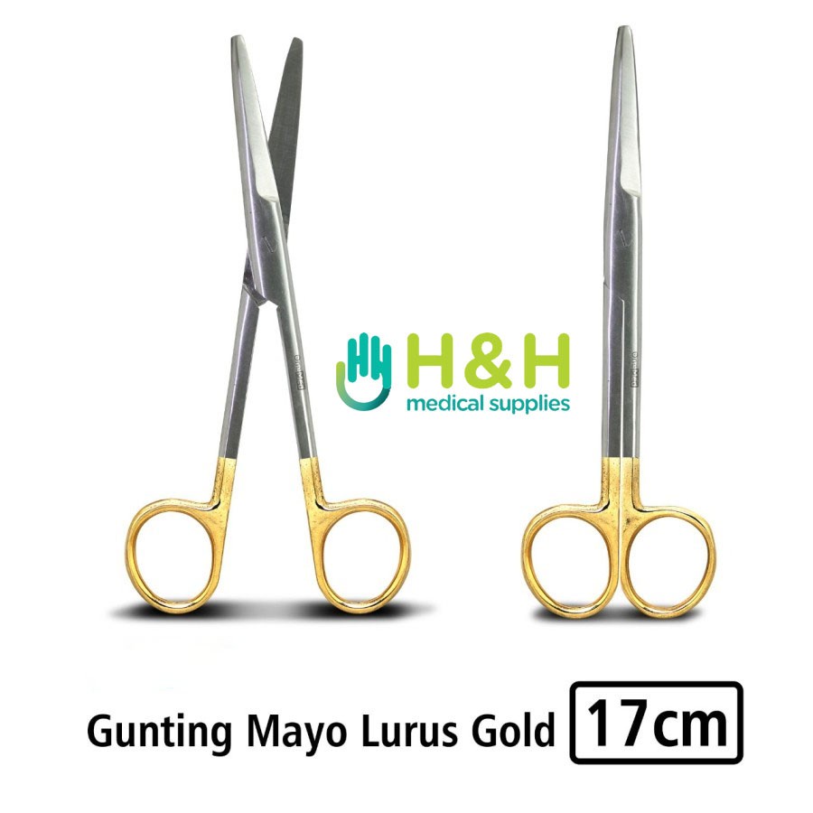 Gunting Mayo Lurus Gold / Gunting Operasi Mayo / Gunting Bedah Mayo