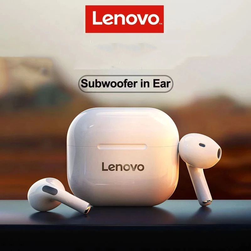 Lenovo Live Pods TWS Earphone Bluetooth 5.0 with Charging Dock - LP40 - White